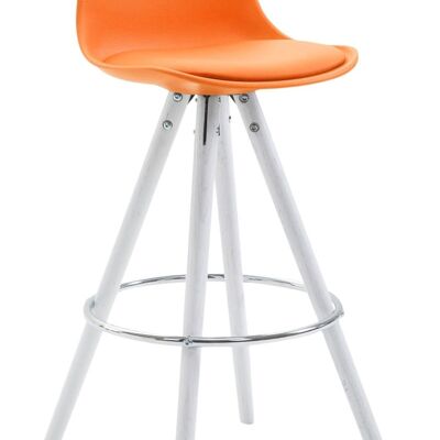 Barkruk Franklin imitatieleer rond wit (eiken) oranje 44x38x94,5 oranje plastic Hout