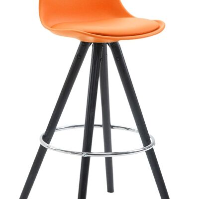 Bar stool Franklin Leatherette Round Black (oak) orange 44x38x94.5 orange plastic Wood
