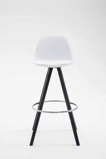 Tabouret de bar Franklin Similicuir Rond Noir (chêne) blanc 44x38x94.5 plastique blanc Bois 2