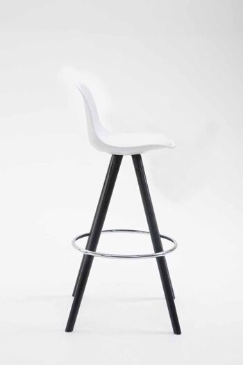 Tabouret de bar Franklin Similicuir Rond Noir (chêne) blanc 44x38x94.5 plastique blanc Bois 3