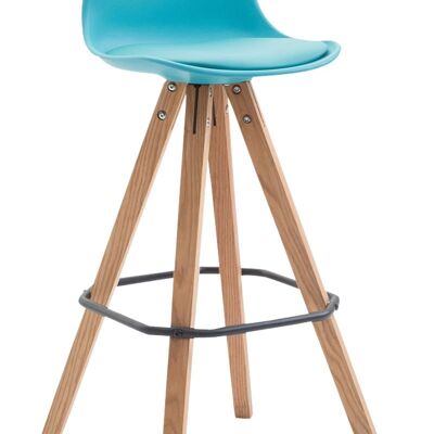Bar stool Franklin imitation leather Square Natura (oak) blue 44x38x94.5 blue plastic Wood