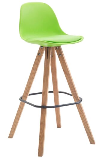 Tabouret de bar Franklin simili cuir Square Natura (chêne) végétal 44x38x94,5 plastique végétal Bois 1