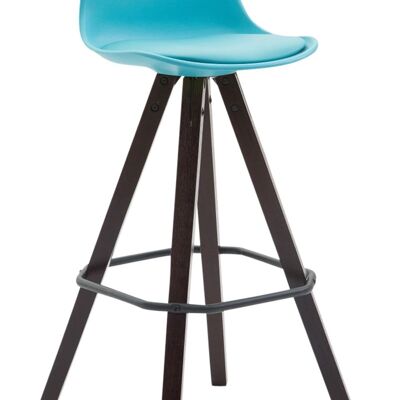 Barkruk Franklin imitatieleer Vierkant Cappuccino (eiken) blauw 44x38x94,5 blauw plastic Hout