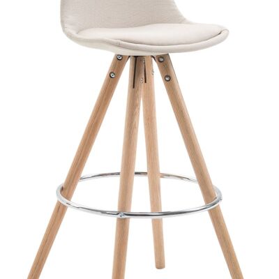 Bar stool Franklin fabric round Natura (oak) cream 44x38x94.5 cream Material Wood