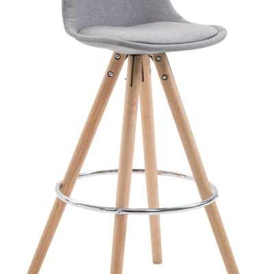 Bar stool Franklin fabric round Natura (oak) Gray 44x38x94.5 Gray Material Wood
