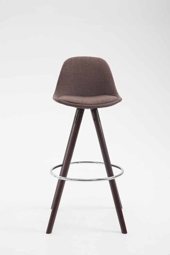 Tabouret de bar Franklin tissu Round Cappuccino (chêne) marron 44x38x94.5 marron Matière Bois 2