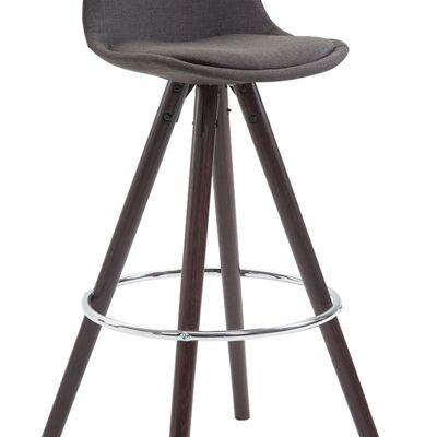 Barhocker Franklin Stoff Round Cappuccino (Eiche) dunkelgrau 44x38x94,5 dunkelgrau Material Holz