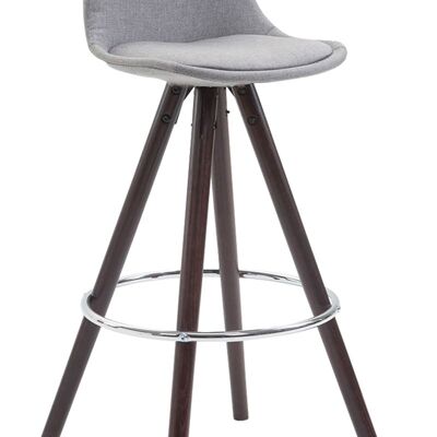 Taburete de bar Franklin tejido Redondo Cappuccino (roble) Gris 44x38x94,5 Gris Material Madera