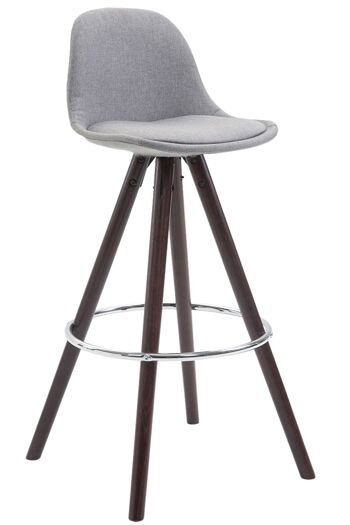 Tabouret de bar Franklin Round Cappuccino (chêne) Gris 44x38x94.5 Gris Matière Bois 1