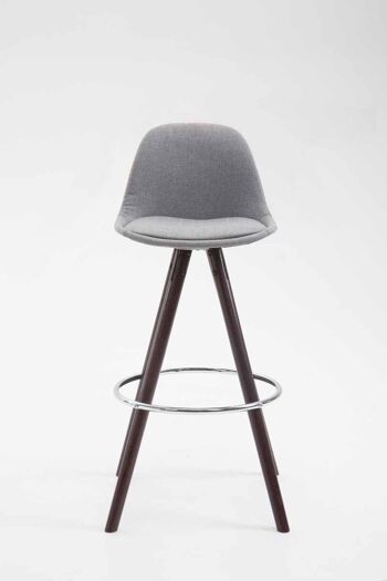 Tabouret de bar Franklin Round Cappuccino (chêne) Gris 44x38x94.5 Gris Matière Bois 2