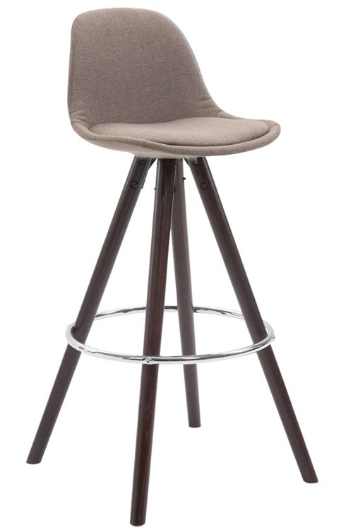 Barkruk Franklin stof Rond Cappuccino (eiken) taupe 44x38x94,5 taupe Materiaal Hout