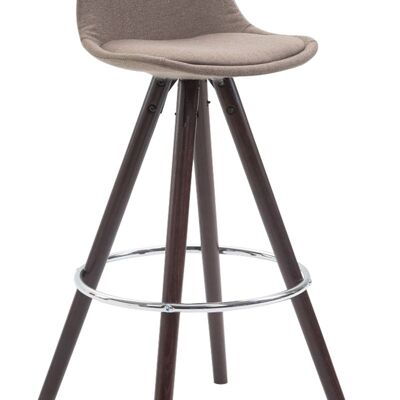 Barhocker Franklin Stoff Round Cappuccino (Eiche) Taupe 44x38x94,5 Taupe Material Holz