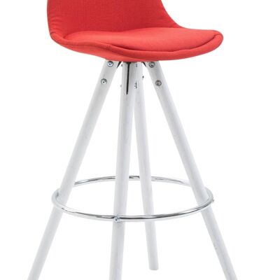 Barkruk Franklin stof rond wit (eiken) rood 44x38x94,5 rood Materiaal Hout