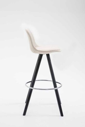 Tabouret de bar Franklin Tissu Rond Noir (chêne) crème 44x38x94,5 crème Matière Bois 3