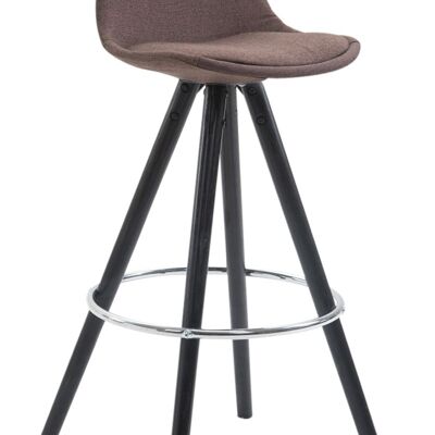 Bar stool Franklin Fabric Round Black (oak) brown 44x38x94.5 brown Material Wood