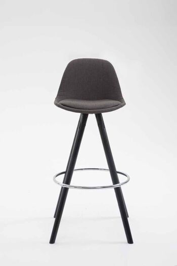 Tabouret de bar Franklin Tissu Rond Noir (chêne) gris foncé 44x38x94,5 gris foncé Matière Bois 2