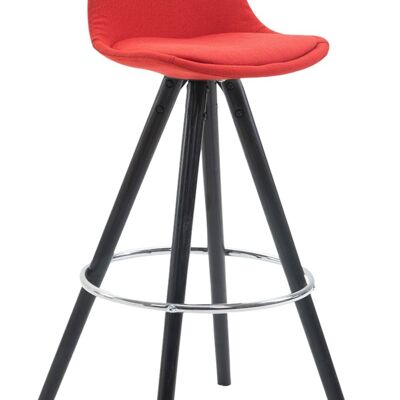 Barkruk Franklin Stof Rond Zwart (eiken) rood 44x38x94,5 rood Materiaal Hout