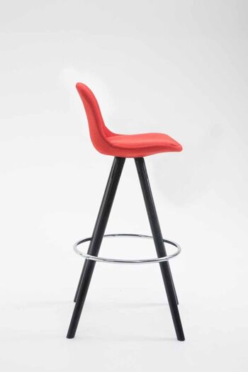 Tabouret de bar Franklin Tissu Rond Noir (chêne) rouge 44x38x94.5 rouge Matière Bois 3