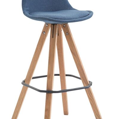 Barhocker Franklin Stoff Square Natura (Eiche) blau 44x38x94,5 blau Material Holz