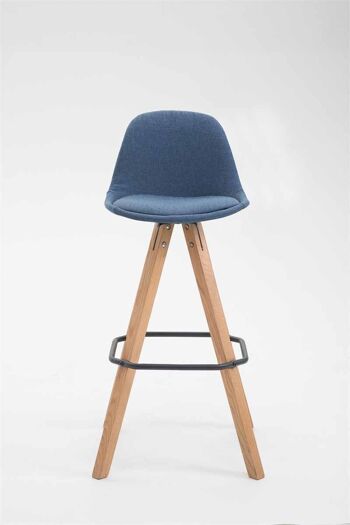 Tabouret de bar Franklin Square tissu Natura (chêne) bleu 44x38x94.5 bleu Matière Bois 2