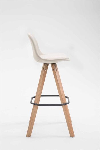 Tabouret de bar Franklin tissu Square Natura (chêne) crème 44x38x94,5 crème Matière Bois 3