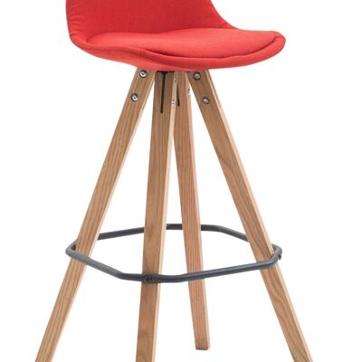 Barkruk Franklin stof Vierkant Natura (eiken) rood 44x38x94,5 rood Materiaal Hout