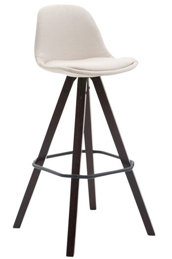 Tabouret de bar Franklin tissu Square Cappuccino (chêne) crème 44x38x94,5 crème Matière Bois 1