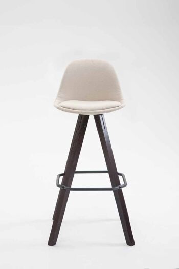 Tabouret de bar Franklin tissu Square Cappuccino (chêne) crème 44x38x94,5 crème Matière Bois 2