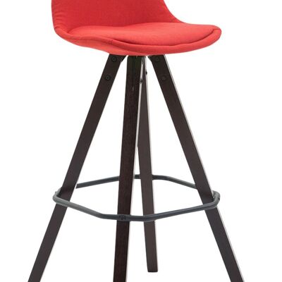 Barhocker Franklin Stoff Square Cappuccino (Eiche) rot 44x38x94,5 rot Material Holz