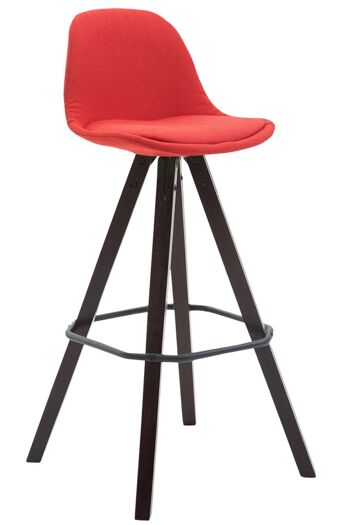 Tabouret de bar Franklin Square tissu Cappuccino (chêne) rouge 44x38x94.5 rouge Matière Bois 1