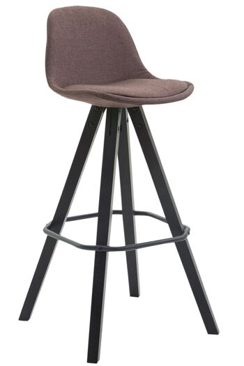 Tabouret de bar Franklin Tissu Square Noir (chêne) marron 44x38x94.5 marron Matière Bois 1