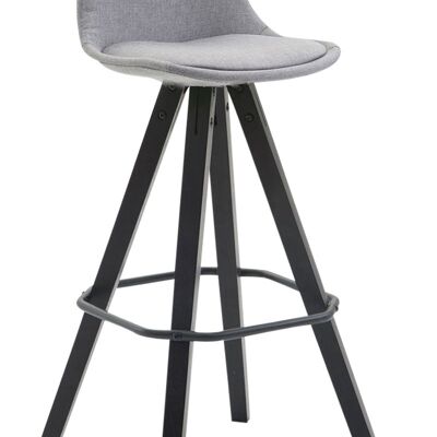 Taburete de bar Franklin Tela Cuadrado Negro (roble) Gris 44x38x94,5 Gris Material Madera