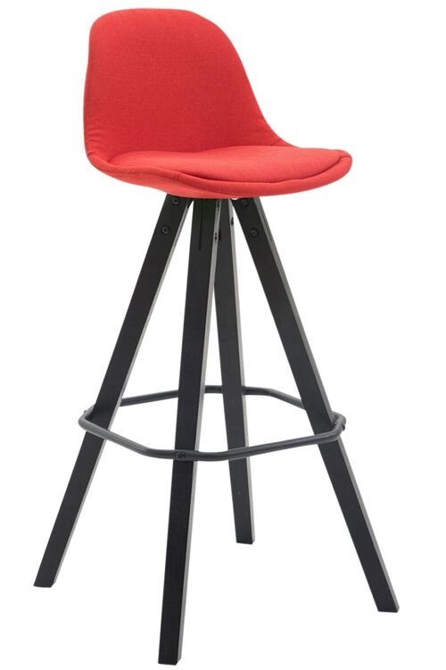 Barkruk Franklin Stof Vierkant Zwart (eiken) rood 44x38x94,5 rood Materiaal Hout