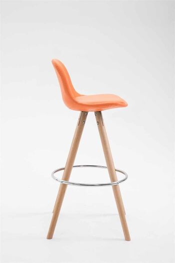 Tabouret de bar Franklin entièrement rembourré en cuir artificiel Round Natura (chêne) orange 44x38x95 cuir artificiel orange Bois 3