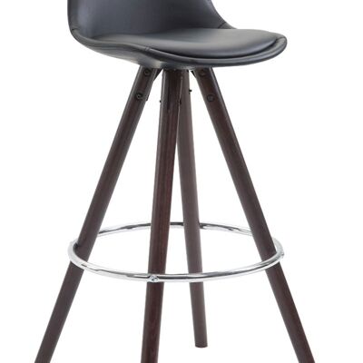 Bar stool Franklin fully upholstered imitation leather Round Cappuccino (oak) black 44x38x95 black imitation leather Wood