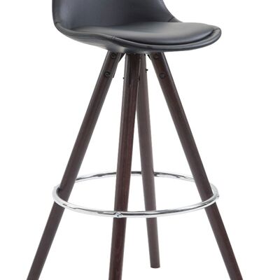 Barhocker Franklin vollgepolstert Kunstleder Round Cappuccino (Eiche) schwarz 44x38x95 schwarzes Kunstleder Holz