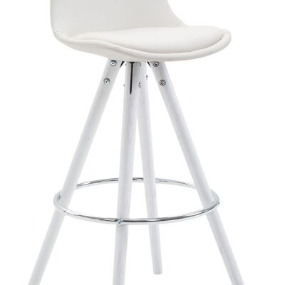 Bar stool Franklin fully upholstered imitation leather round white (oak) white 44x38x95 white leatherette Wood