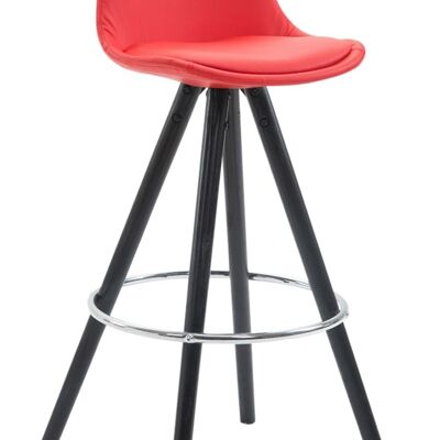 Franklin Barstool Fully Upholstered Leatherette Round Black (oak) red 44x38x95 red leatherette Wood