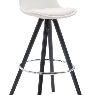 Barstool Franklin Fully Upholstered Leatherette Round Black (oak) white 44x38x95 white leatherette Wood