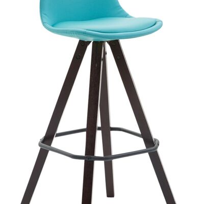 Bar stool Franklin fully upholstered imitation leather Square Cappuccino (oak) blue 44x38x94.5 blue imitation leather Wood
