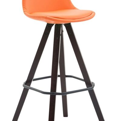 Bar stool Franklin fully upholstered imitation leather Square Cappuccino (oak) orange 44x38x94.5 orange imitation leather Wood