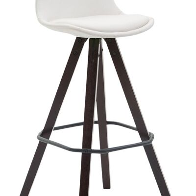 Bar stool Franklin fully upholstered imitation leather Square Cappuccino (oak) white 44x38x94.5 white imitation leather Wood