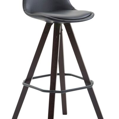 Bar stool Franklin fully upholstered imitation leather Square Cappuccino (oak) black 44x38x94.5 black imitation leather Wood