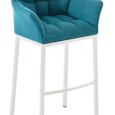 Bar stool Damaso W fabric with 4-leg frame turquoise 48x64x110 turquoise Material metal