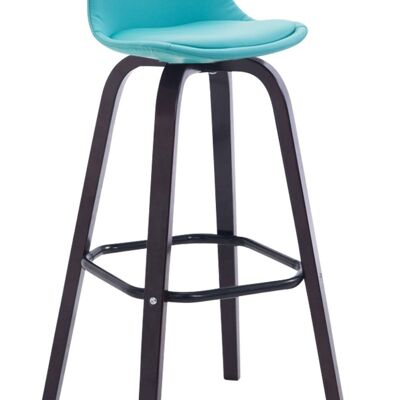 Bar stool Avika Fully upholstered with imitation leather Cappuccino blue 44x44x95 blue imitation leather Wood