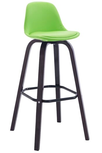 Tabouret de bar Avika Entièrement recouvert de simili cuir Cappuccino végétal 44x44x95 simili cuir végétal Bois 1