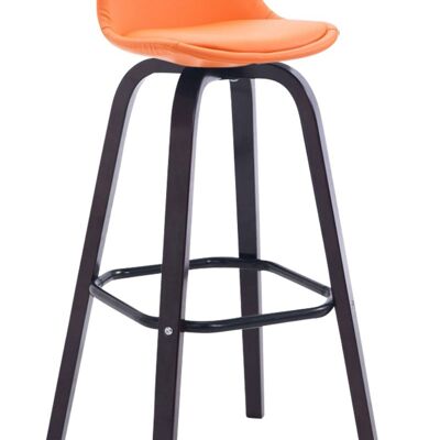 Bar stool Avika Fully upholstered with imitation leather Cappuccino orange 44x44x95 orange imitation leather Wood