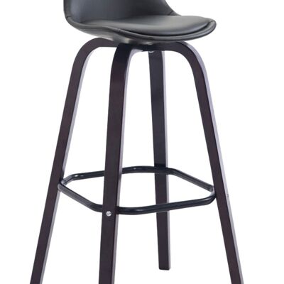 Bar stool Avika Fully upholstered with imitation leather Cappuccino black 44x44x95 black imitation leather Wood