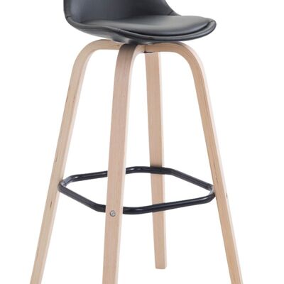 Bar stool Avika Fully upholstered with artificial leather Natura black 44x44x95 black artificial leather Wood