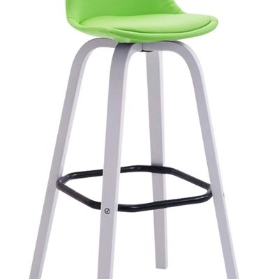 Bar stool Avika Fully upholstered artificial leather white vegetable 44x44x95 vegetable artificial leather Wood